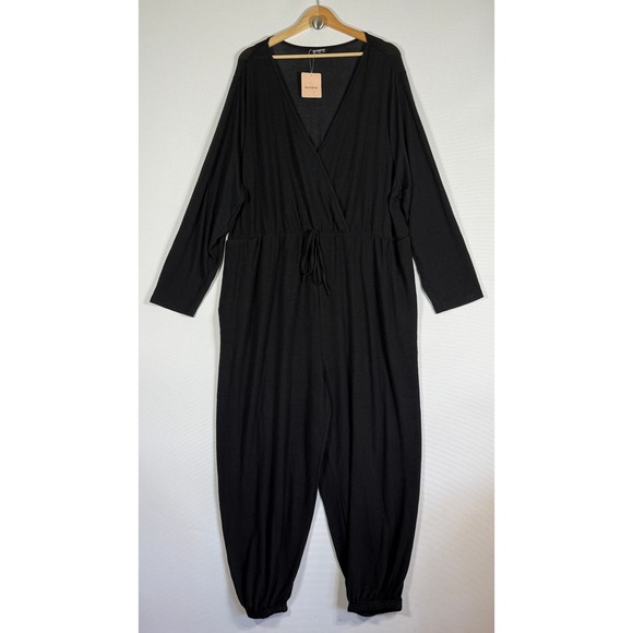 BloomChic Pants - NEW Bloomchic US 26 Jumpsuit Black Womens Long Sleeve Wrap Comfort Travel Relax
